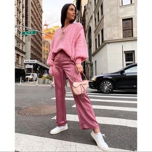 New Zara Pink Cable Knit Sweater (Sz: S)